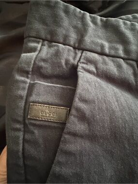 Gucci Men's Charcoal Gray Cotton-Blend Chinos